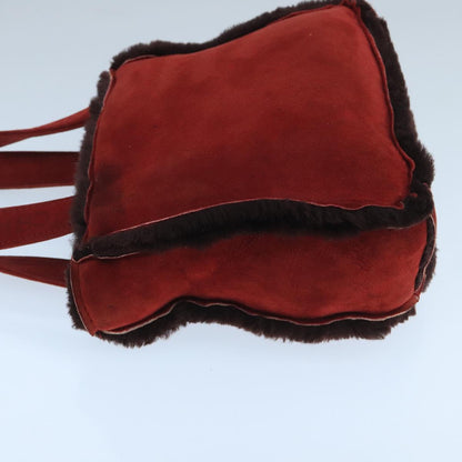 CHANEL Tote Bag Mouton Red Brown CC fm4194