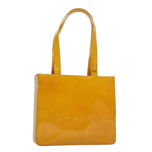 CHANEL Tote Bag Enamel Yellow CC fm4195