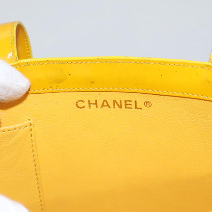 CHANEL Tote Bag Enamel Yellow CC fm4195