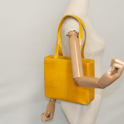 CHANEL Tote Bag Enamel Yellow CC fm4195