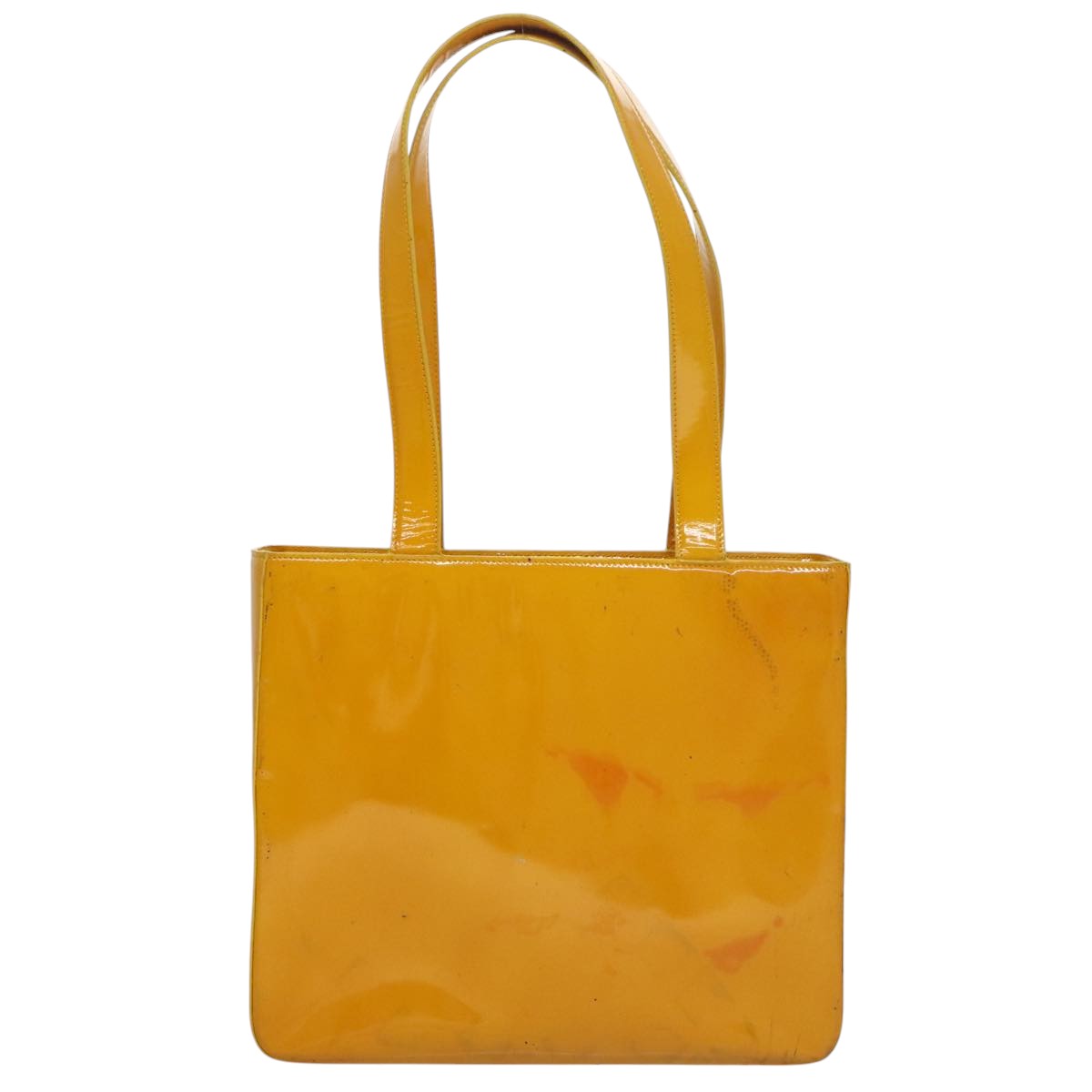 CHANEL Tote Bag Enamel Yellow CC fm4195