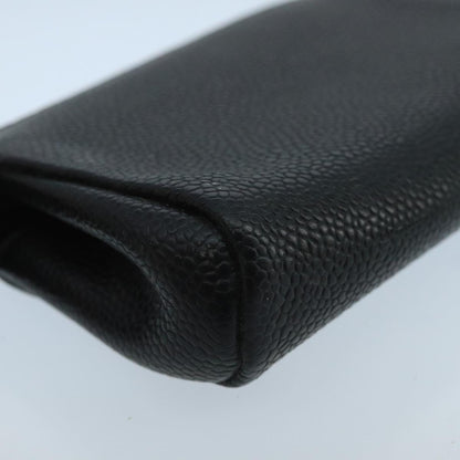 CHANEL Pouch Caviar Skin Black CC fm4204