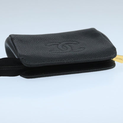 CHANEL Pouch Caviar Skin Black CC fm4204