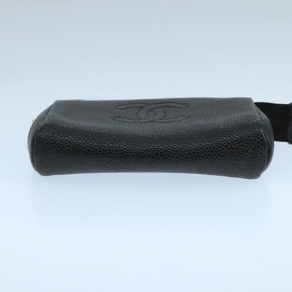 CHANEL Pouch Caviar Skin Black CC fm4204