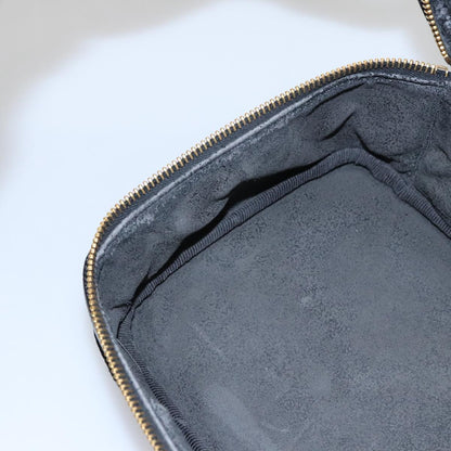 CHANEL Bicolore Vanity Cosmetic Pouch Caviar Skin Black Gold CC fm4250