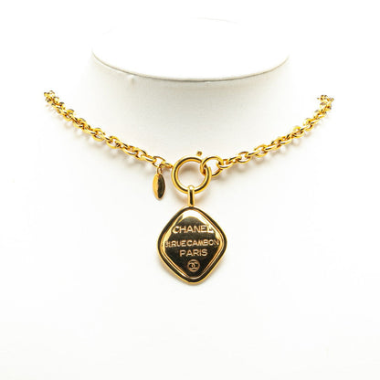Chanel Cambon Plate Necklace Gold