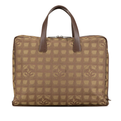 Chanel Nylon Leather Handbag Khaki Brown