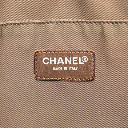 Chanel Nylon Leather Handbag Khaki Brown