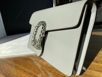 Gucci Dionysus Leather Purse in Gray