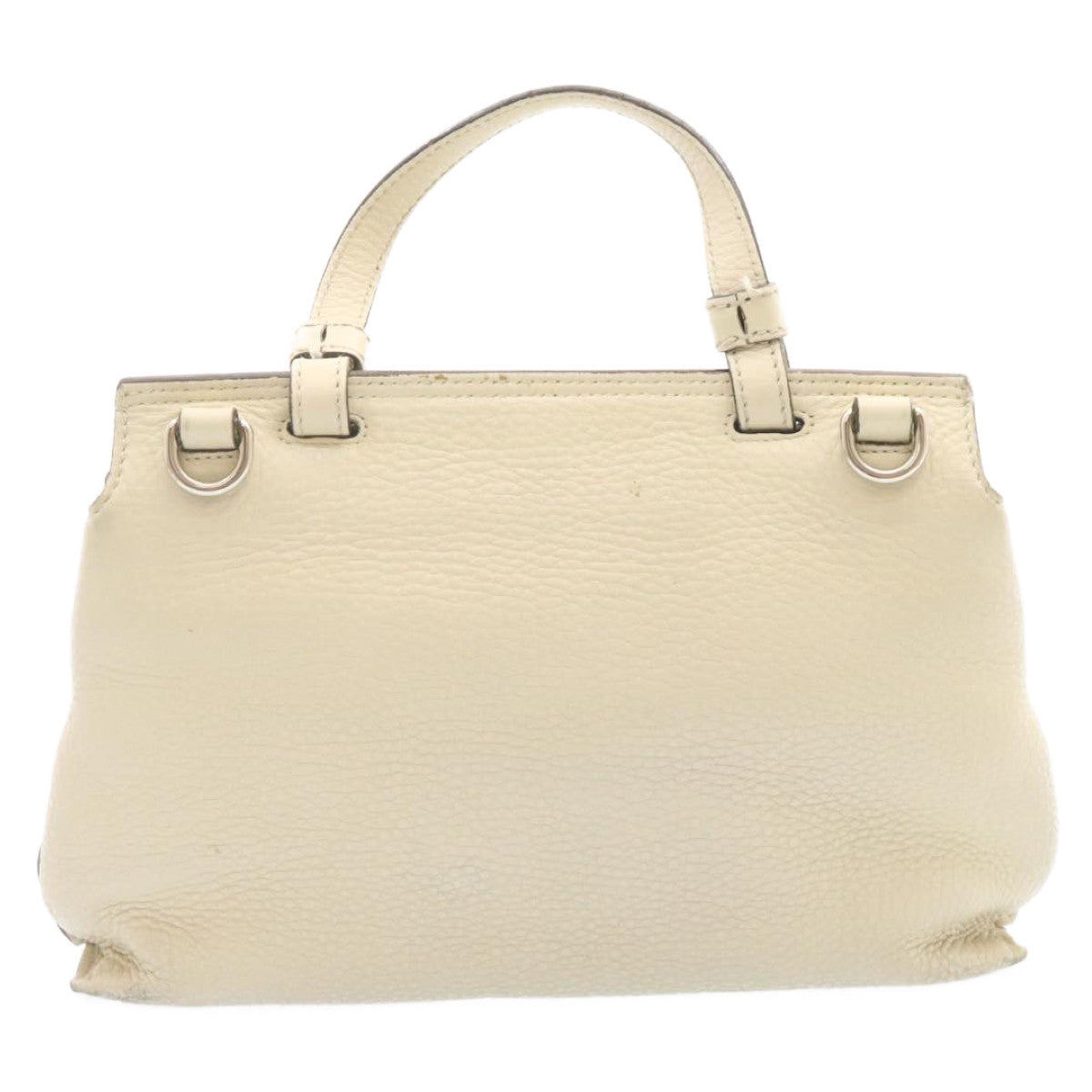 GUCCI Bamboo Turn Lock 2Way Hand Bag White Auth am1235g