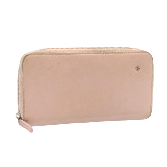 CHANEL Camelia Zip Around Wallet Leather Pink CC am1797g