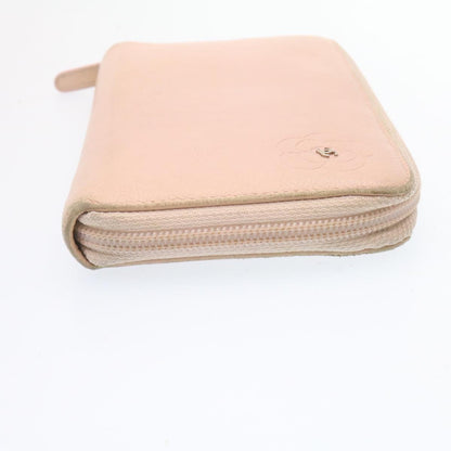 CHANEL Camelia Zip Around Wallet Leather Pink CC am1797g