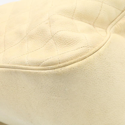 CHANEL Caviar Skin Matelasse Backpack White CC am1922gA