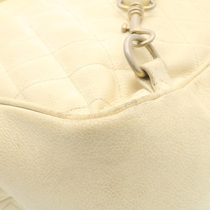 CHANEL Caviar Skin Matelasse Backpack White CC am1922gA