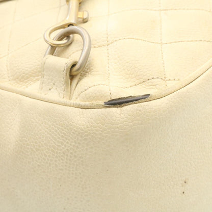 CHANEL Caviar Skin Matelasse Backpack White CC am1922gA