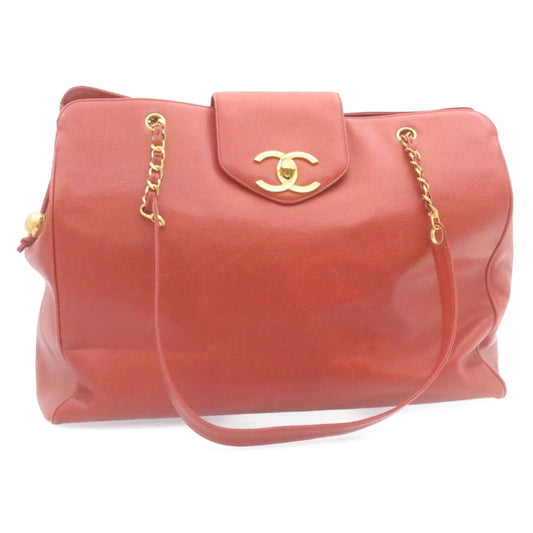 CHANEL COCO Mark Super model Chain Shoulder Bag Caviar Skin Red am2162gA