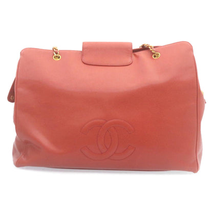 CHANEL COCO Mark Super model Chain Shoulder Bag Caviar Skin Red am2162gA
