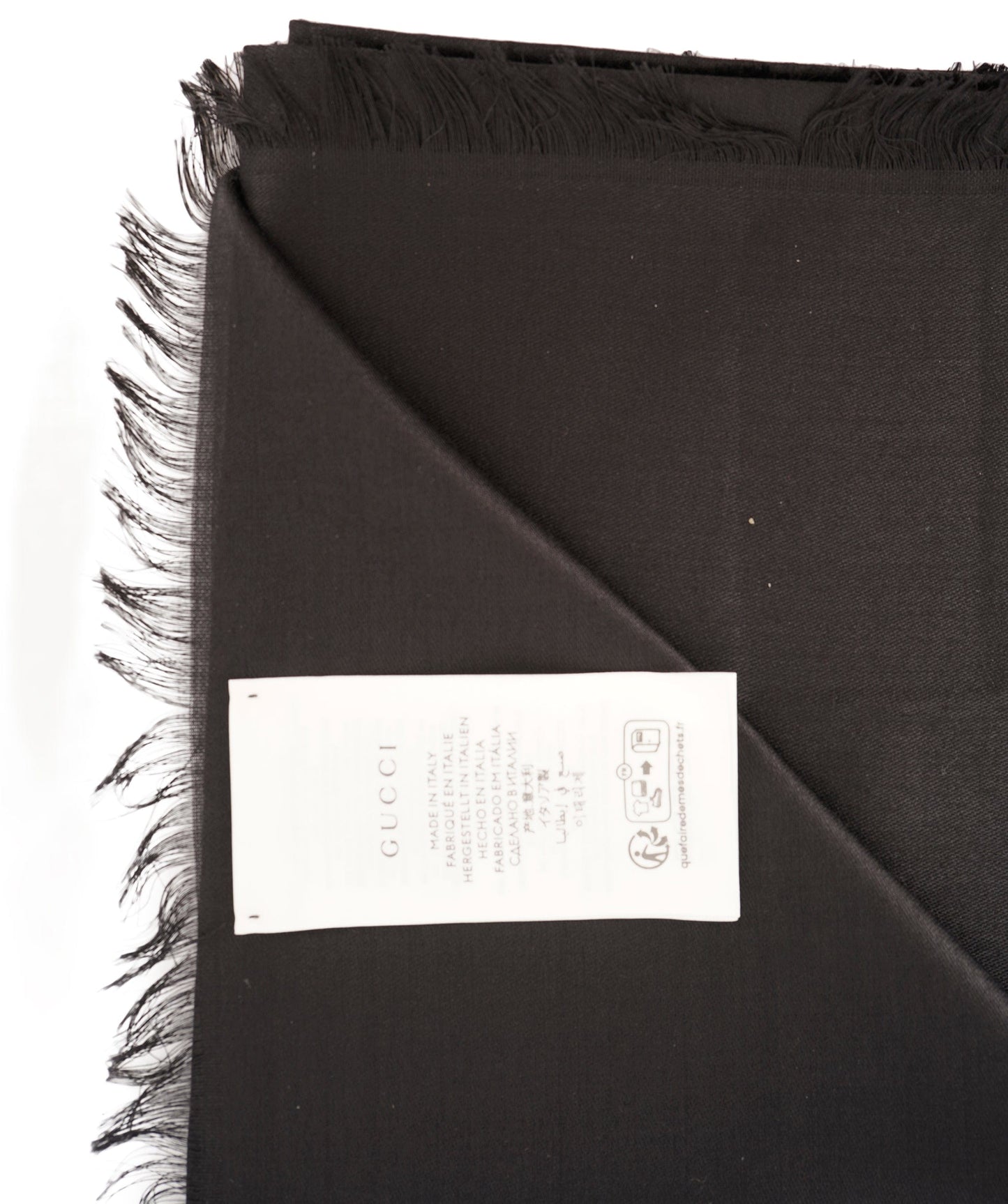 Gucci Black GG Web Wool/Silk Scarf ABL0021
