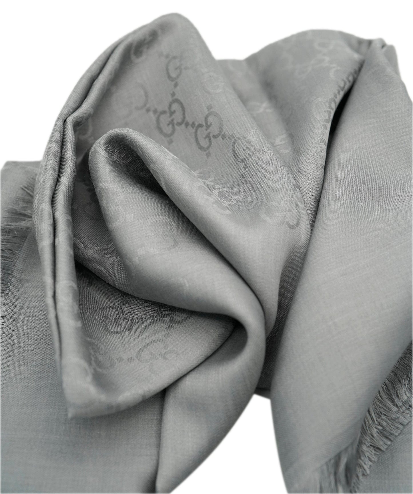 Gucci 135 x 135 Grey Silk Scarf AVL1350
