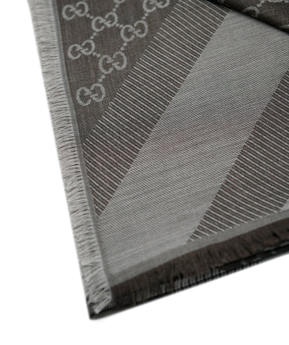 Gucci 140 x 140 Brown/Grey Silk  Scarf AVL1348