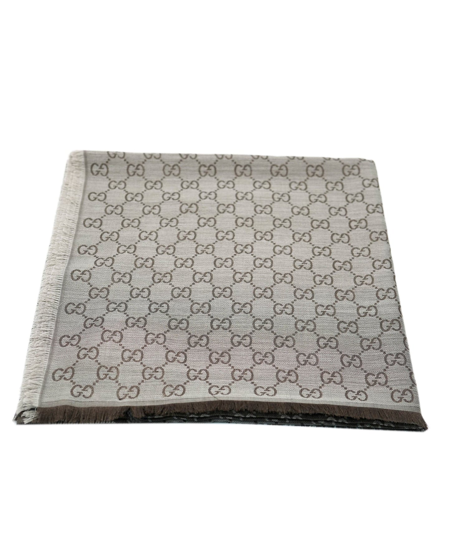 Gucci 140 x 140 Brown/Grey Silk  Scarf AVL1348