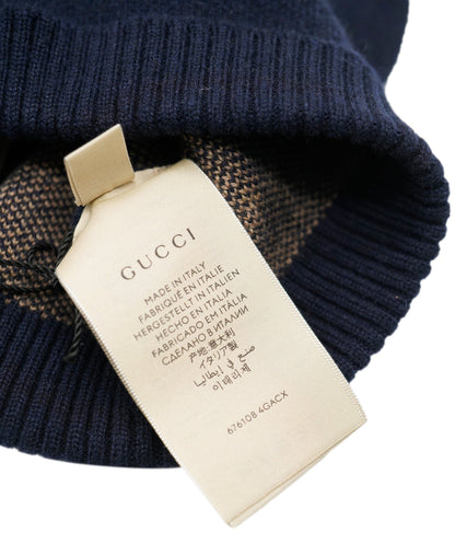 Gucci Beanie Hat Navy Blue Size M AVL1428