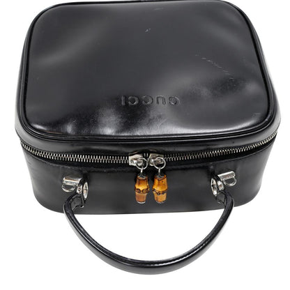 Gucci Bamboo Cosmetic Leather Make Up Weekend/Travel Bag GG-B0128P-0010