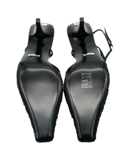 Gucci Black Diamonte GG Kitten Heels  ALC1978