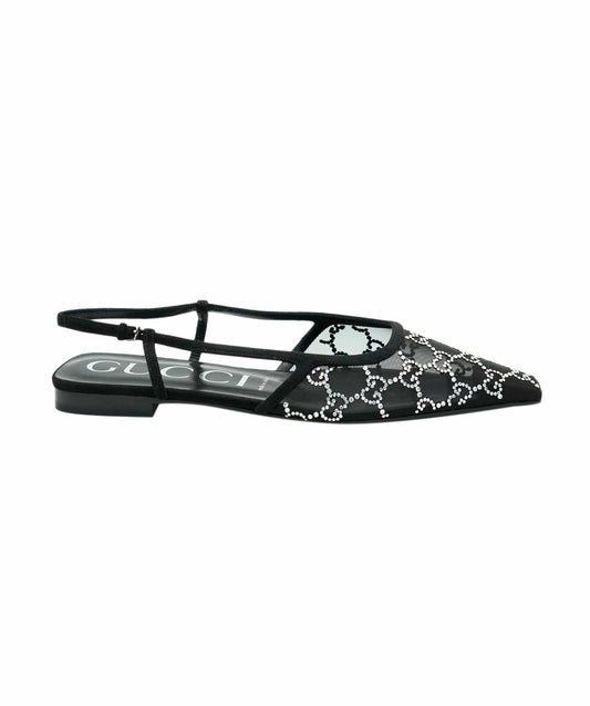 Gucci Black GG Diamonte GG Flats ALC1980
