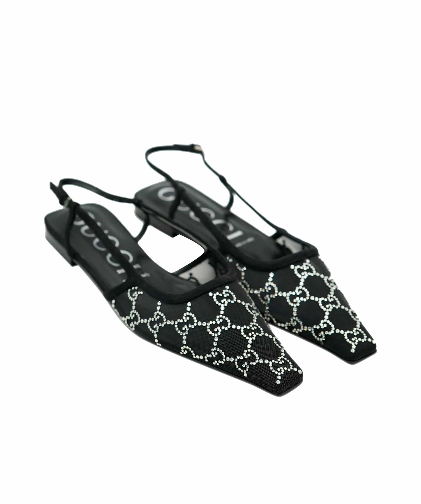 Gucci Black GG Diamonte GG Flats ALC1980