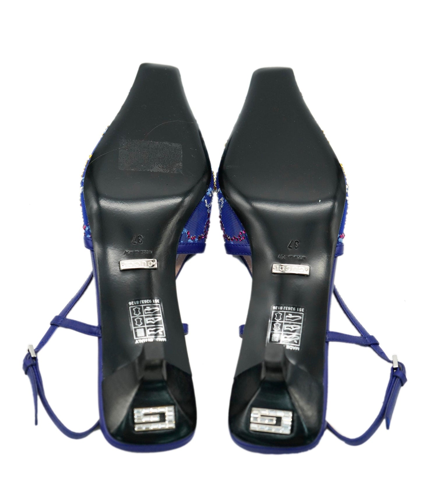 Gucci Blue Diamonte GG Kitten Heels ALC1979