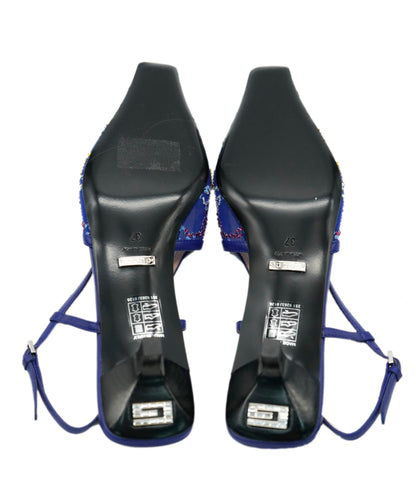 Gucci Blue Diamonte GG Kitten Heels ALC1979