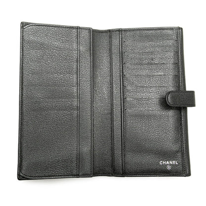 Chanel Camellia Leather Long Wallet