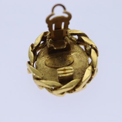 CHANEL COCO Mark Earring metal Gold CC hk1465