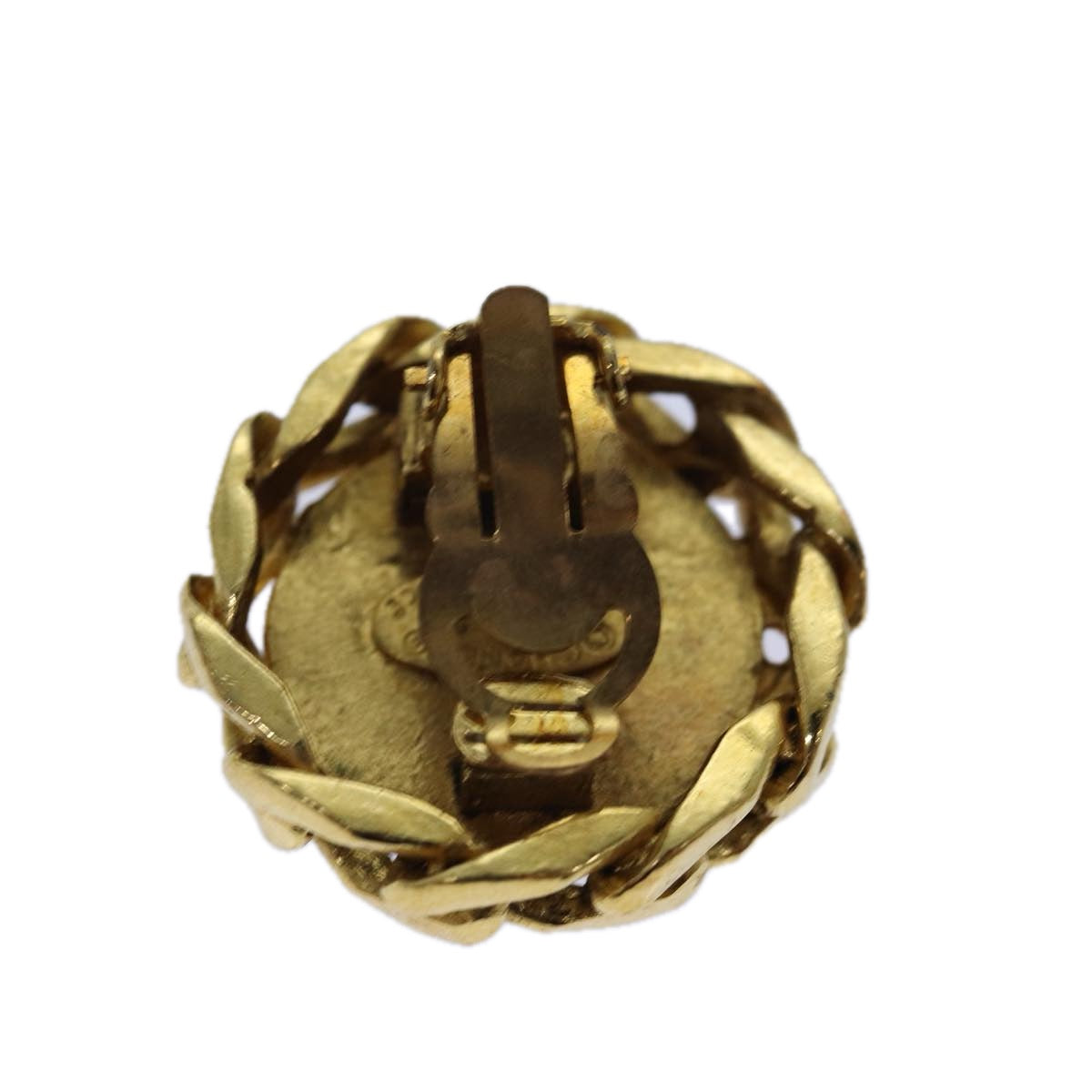 CHANEL COCO Mark Earring metal Gold CC hk1465