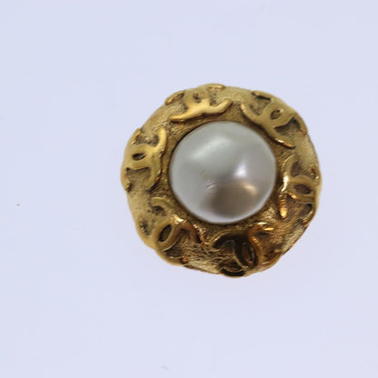 CHANEL COCO Mark Earring metal Gold CC hk1466
