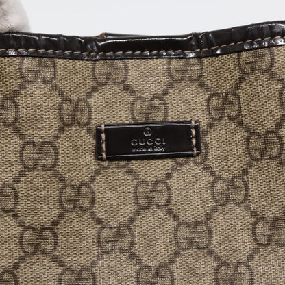GUCCI GG Supreme Tote Bag PVC Leather Beige Silver 197953  hk1559
