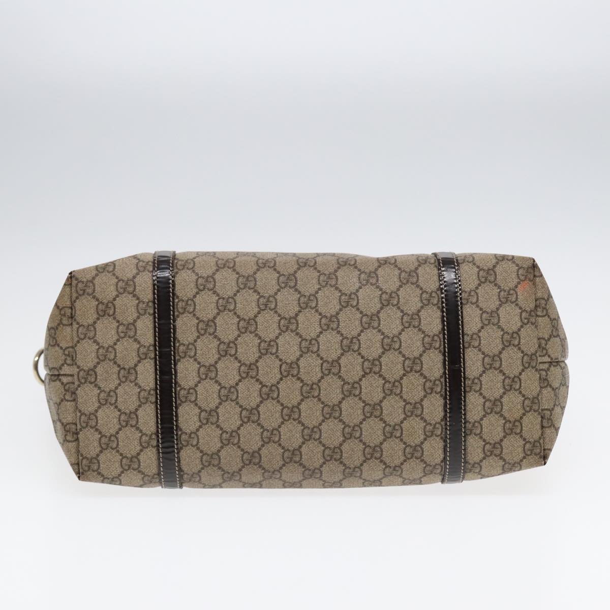 GUCCI GG Supreme Tote Bag PVC Leather Beige Silver 197953  hk1559
