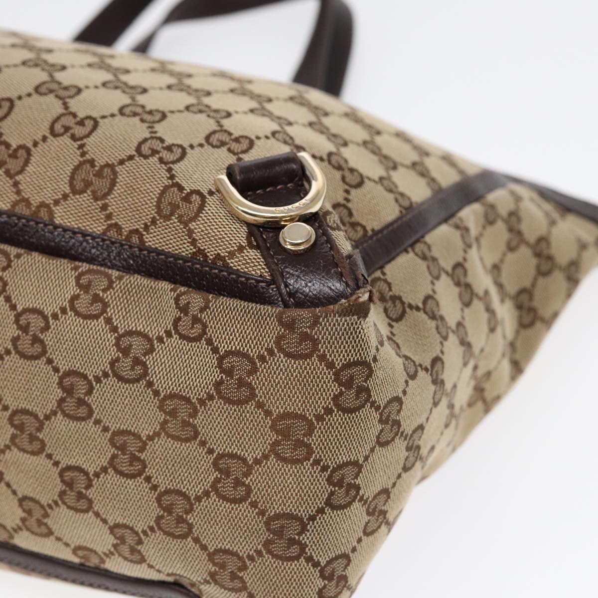 GUCCI GG Canvas Tote Bag Beige Gold 141472  hk1561