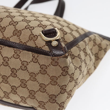 GUCCI GG Canvas Tote Bag Beige Gold 141472  hk1561
