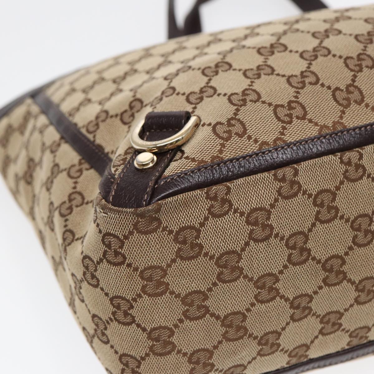 GUCCI GG Canvas Tote Bag Beige Gold 141472  hk1561
