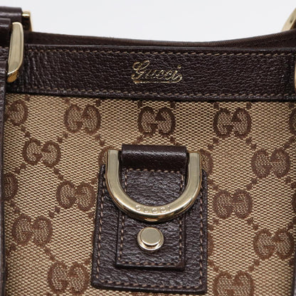 GUCCI GG Canvas Tote Bag Beige Gold 141472  hk1561