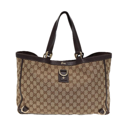 GUCCI GG Canvas Tote Bag Beige Gold 141472  hk1561