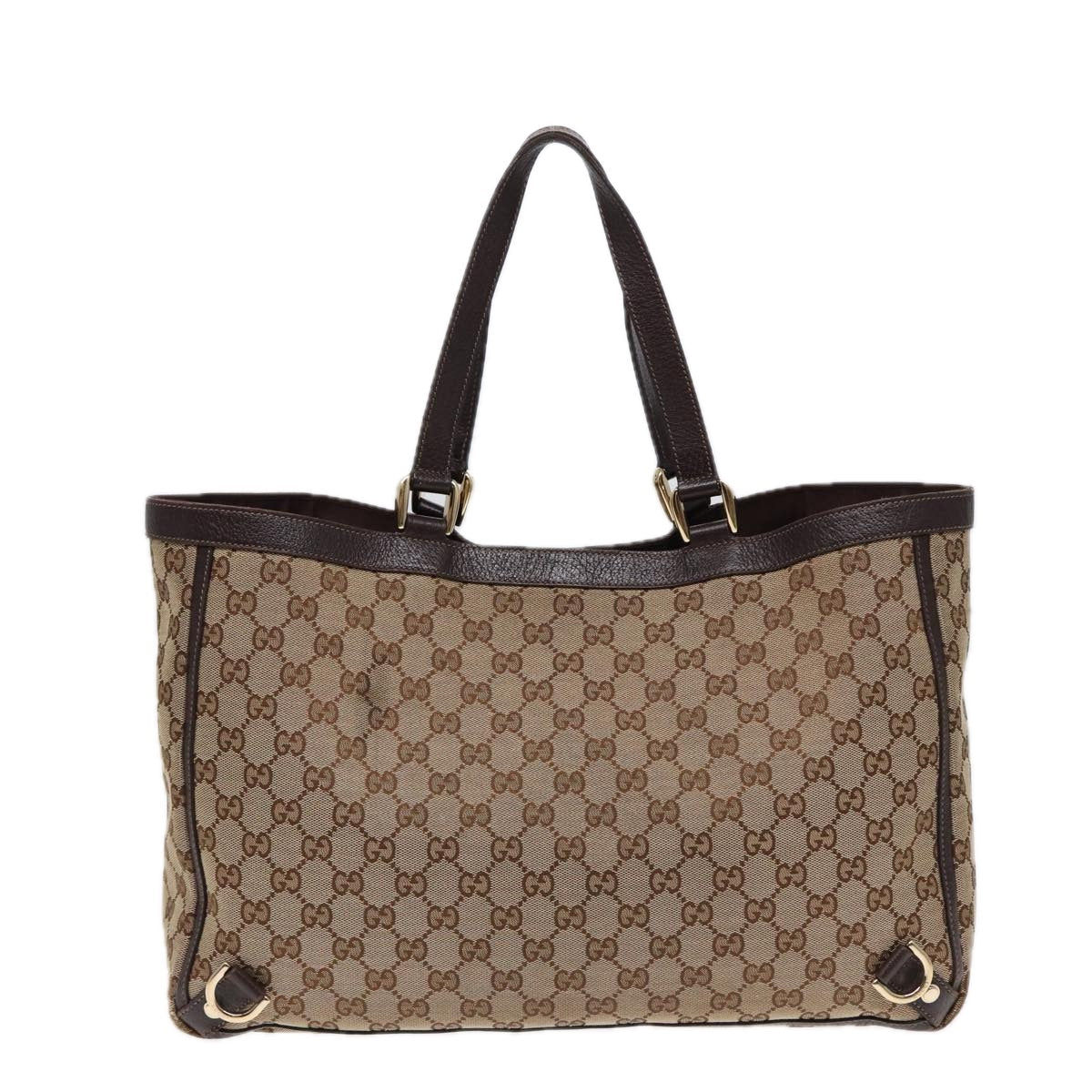 GUCCI GG Canvas Tote Bag Beige Gold 141472  hk1561