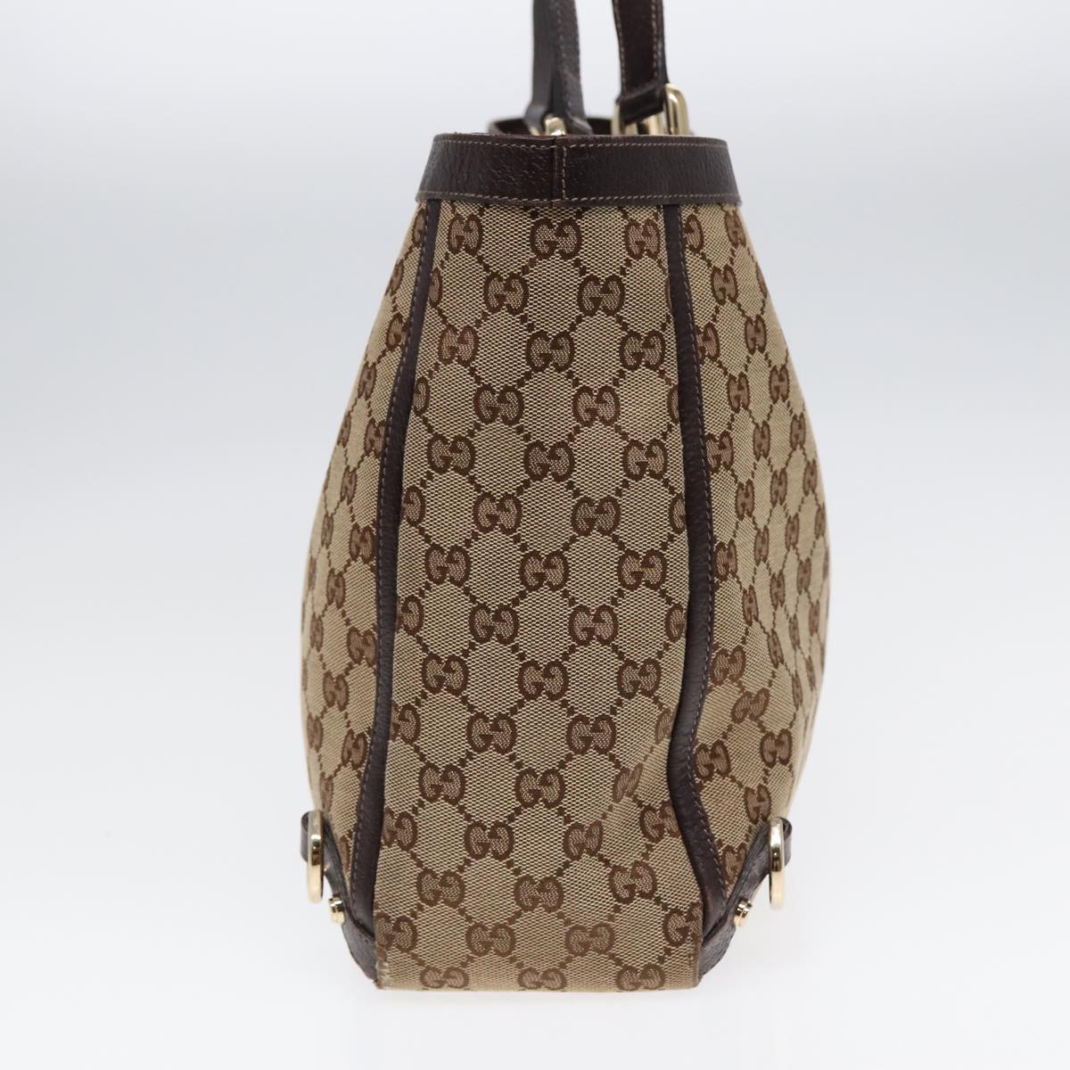 GUCCI GG Canvas Tote Bag Beige Gold 141472  hk1561