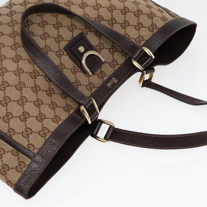 GUCCI GG Canvas Tote Bag Beige Gold 141472  hk1561