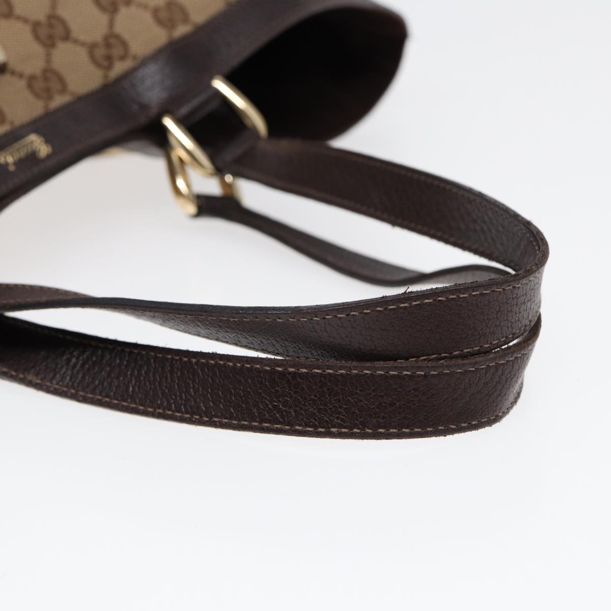 GUCCI GG Canvas Tote Bag Beige Gold 141472  hk1561
