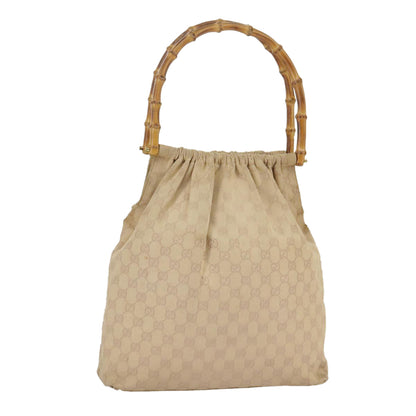 GUCCI GG Canvas Bamboo Tote Bag Beige Gold 92709  hk1719