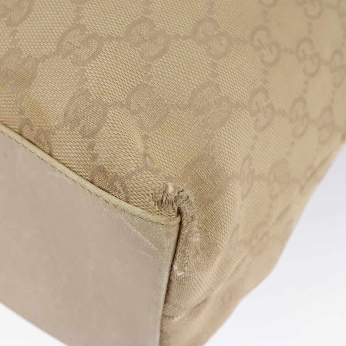 GUCCI GG Canvas Bamboo Tote Bag Beige Gold 92709  hk1719