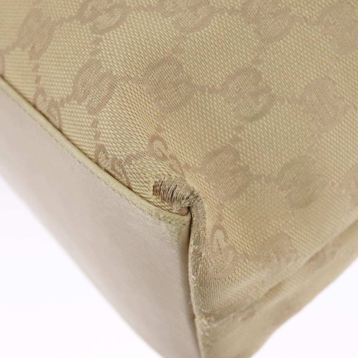 GUCCI GG Canvas Bamboo Tote Bag Beige Gold 92709  hk1719